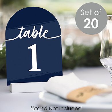 Big Dot Of Happiness Navy Blue Elegantly Simple Double-sided 5 X 7" Cards Table Numbers 1-20