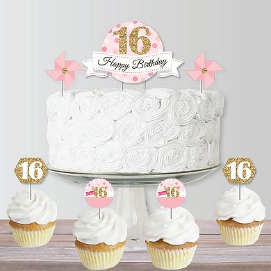 Big Dot Of Happiness Sweet 16 - 16th Birthday Party Cake Decor Kit ...