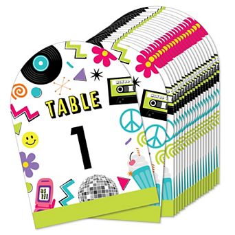 Big Dot Of Happiness Through The Decades Party Double-sided 5 X 7" Cards Table Numbers 1-20