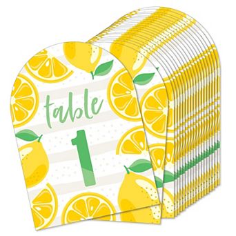 Big Dot Of Happiness So Fresh - Lemon Party - Double-sided 5" X 7" Cards - Table Numbers 1-20