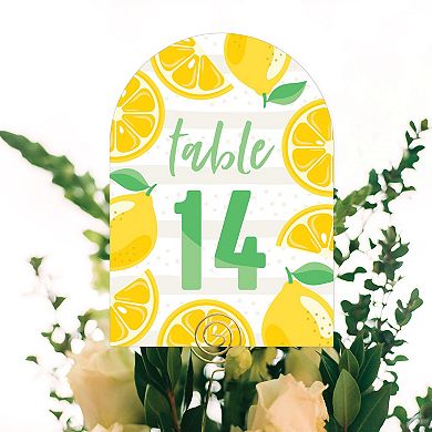 Big Dot Of Happiness So Fresh - Lemon Party - Double-sided 5" X 7" Cards - Table Numbers 1-20