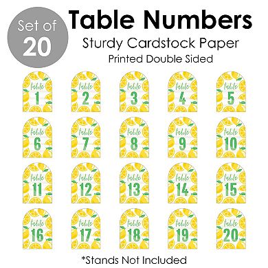 Big Dot Of Happiness So Fresh - Lemon Party - Double-sided 5" X 7" Cards - Table Numbers 1-20
