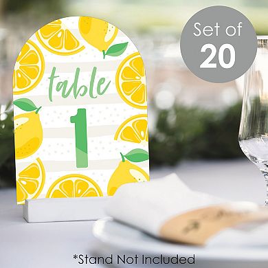 Big Dot Of Happiness So Fresh - Lemon Party - Double-sided 5" X 7" Cards - Table Numbers 1-20