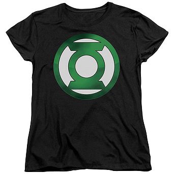 Green Lantern Green Chrome Logo Short Sleeve Womens T-shirt