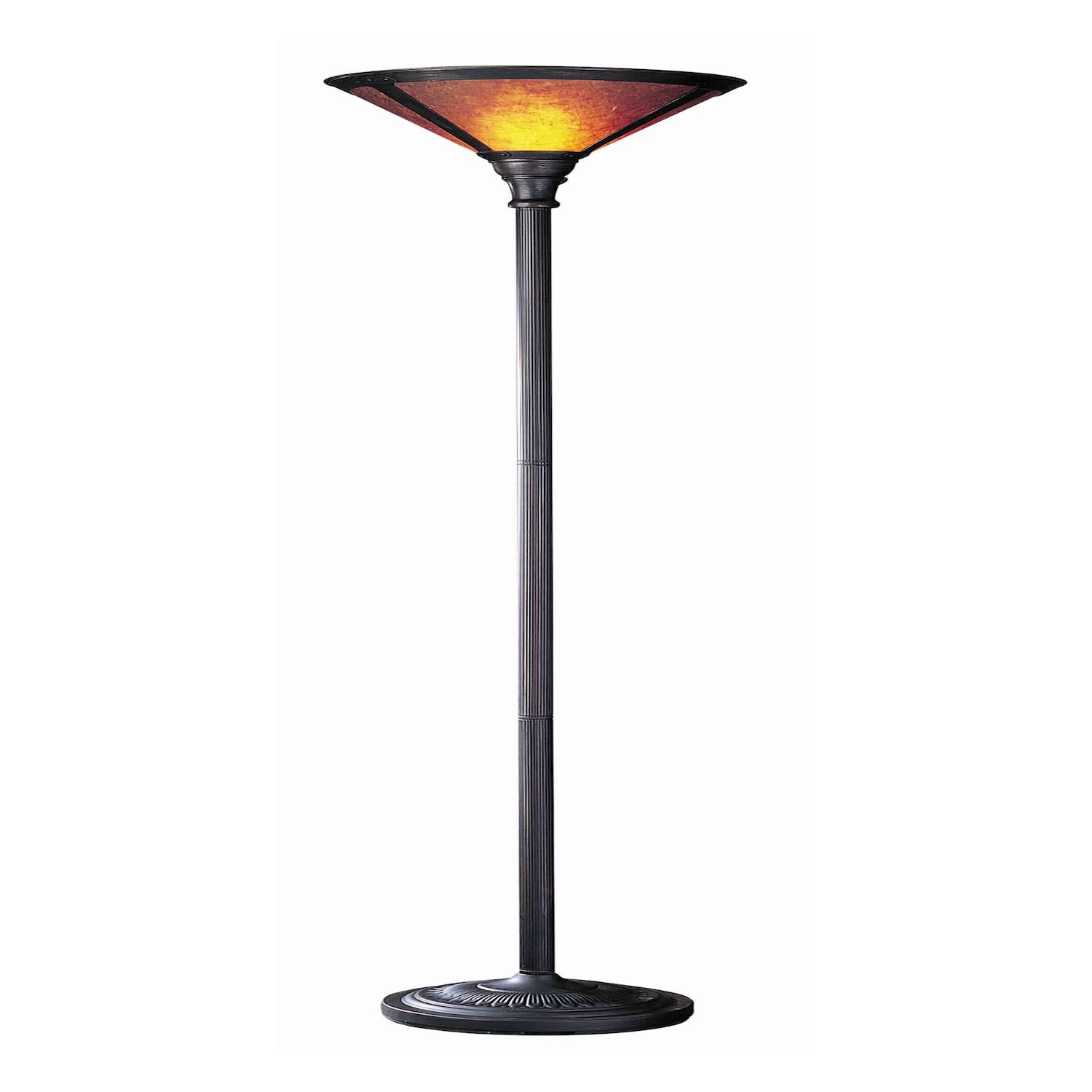 30 Inch 3 Way Table Lamp, Beige Mica Shade, Rubberwood And Black Metal Body