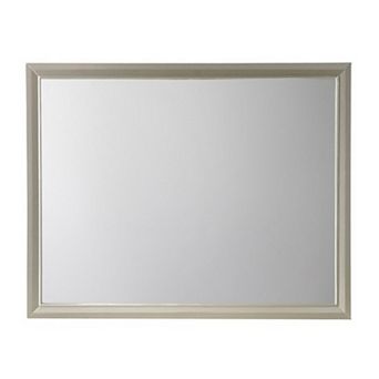 Rectangular Wood Encased Dresser Top Mirror, Champagne Silver