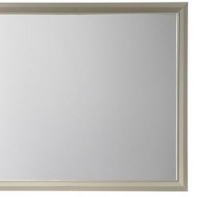 Rectangular Wood Encased Dresser Top Mirror, Champagne Silver