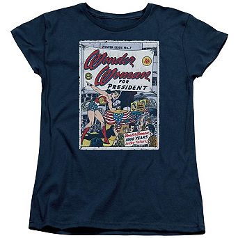 Dc Comics Wonder Woman For President Short Sleeve Womens T-shirt