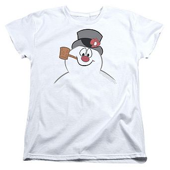 Frosty The Snowman Frosty Face Short Sleeve Womens T-shirt
