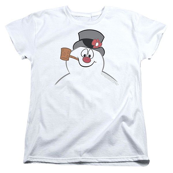 Frosty The Snowman Frosty Face Short Sleeve Womens T Shirt