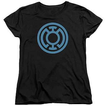 Green Lantern Lt Blue Emblem Short Sleeve Womens T-shirt
