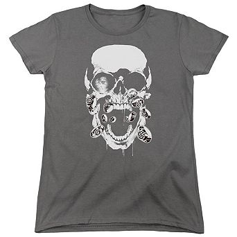 Green Lantern Black Lantern Skull Short Sleeve Womens T-shirt