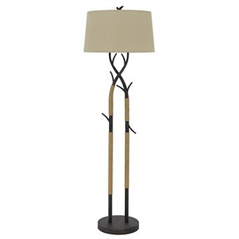 60 Inch Metal Tree Branch Base Floor Lamp, Dimmer, Black