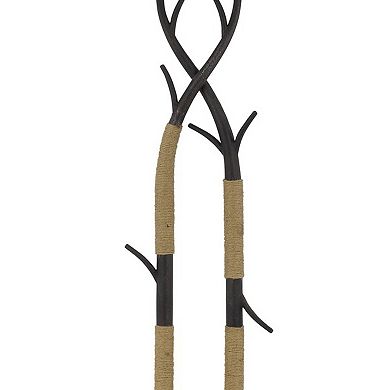 60 Inch Metal Tree Branch Base Floor Lamp, Dimmer, Black