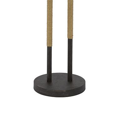 60 Inch Metal Tree Branch Base Floor Lamp, Dimmer, Black