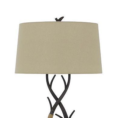 60 Inch Metal Tree Branch Base Floor Lamp, Dimmer, Black