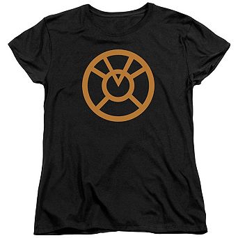 Green Lantern Orange Emblem Short Sleeve Womens T-shirt