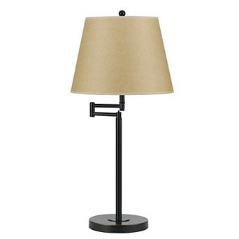Metal Round 3 Way 27" Table Lamp with Spider Type Shade, Bronze and Brown