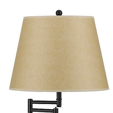 Metal Round 3 Way 27" Table Lamp with Spider Type Shade, Bronze and Brown