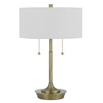 20 Inch Metal Table Lamp with Pull Chain Switch, Brass
