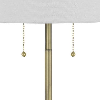 20 Inch Metal Table Lamp with Pull Chain Switch, Brass