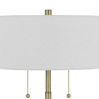 20 Inch Metal Table Lamp with Pull Chain Switch, Brass