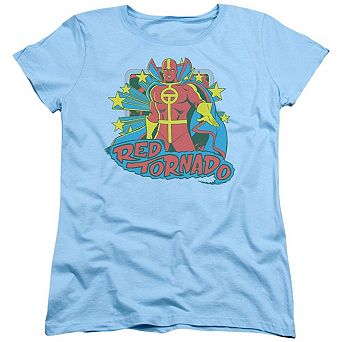 Dc Comics Red Tornado Stars Short Sleeve Womens T-shirt