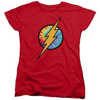 DC Comics Flash Tie Dye Flash Logo Short Sleeve Women´s T-Shirt