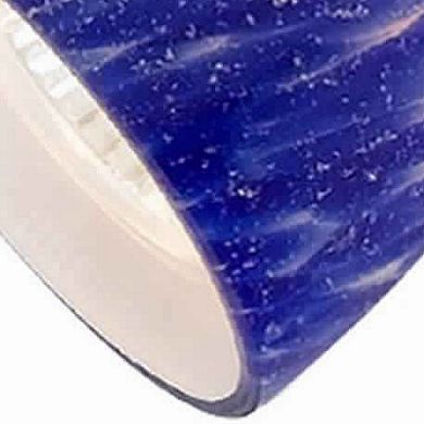 50 Watt Track Fixture with Handblown Glass Shade, Silver and Blue