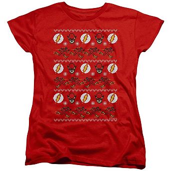 DC Comics Flash The Flash Ugly Christmas Sweater Short Sleeve Women´s T-Shirt