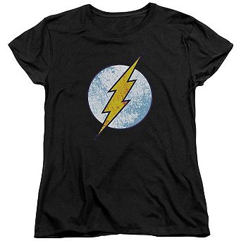 Dc Comics Flash Flash Neon Distress Logo Short Sleeve Womens T-shirt