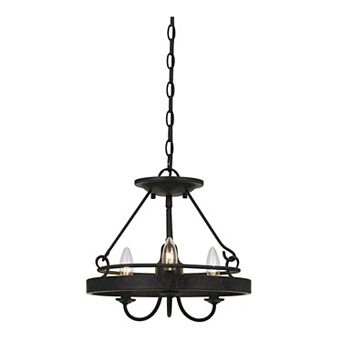 60 X 3 watt Metal Frame Pendant with Hardwired Switch, Textured Gray