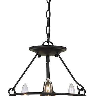 60 X 3 Watt Metal Frame Pendant with Hardwired Switch, Textured Gray