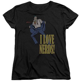 Dc Comics I Love Nerds Short Sleeve Womens T-shirt