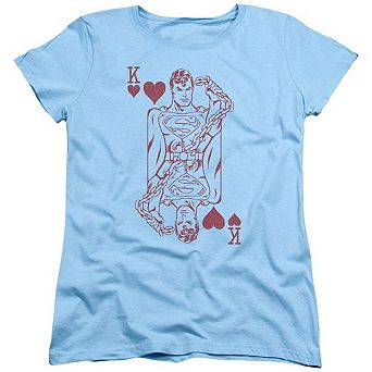 Dc Comics Super Card Short Sleeve Womens T-shirt