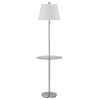 Metal Round 3 Way Floor Lamp with Spider Type Shade, Silver and Brown