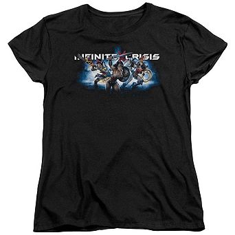 Infinite Crisis Ic Blue Short Sleeve Womens T-shirt