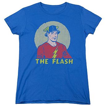 Dc Comics Flash Faded Circle Short Sleeve Womens T-shirt