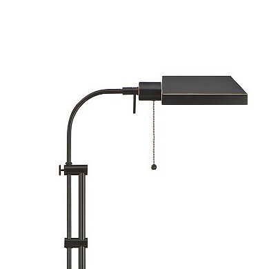 Metal Rectangular Floor Lamp with Adjustable Pole, Dark Bronze