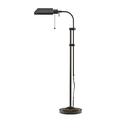 Metal Rectangular Floor Lamp with Adjustable Pole, Dark Bronze