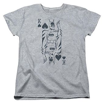 Dc Comics Bat Card Short Sleeve Womens T-shirt