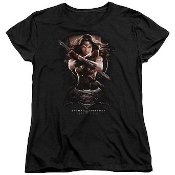 Batman V Superman Wonder Woman Ground Zero Short Sleeve Womens T-shirt