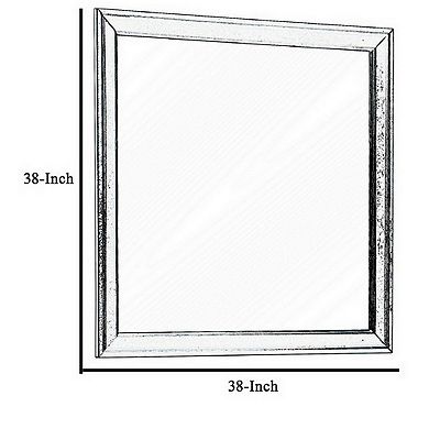 Square Molded Wooden Frame Dresser Mirror, Cherry Brown and Silver