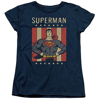 Dc Comics Retro Liberty Short Sleeve Womens T-shirt