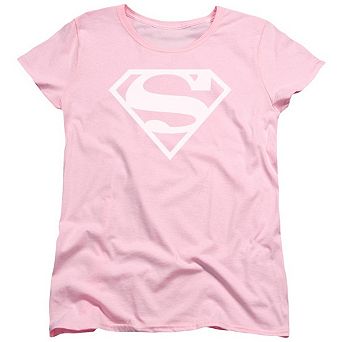 DC Comics White & Pink Shield Short Sleeve Women´s T-Shirt