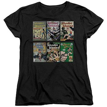 Dc Comics Wonder Woman Covers Short Sleeve Womens T-shirt