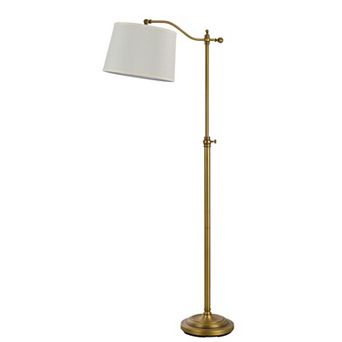100 watt Metal Down Bride Floor lamp with Fabric Tapered Drum Shade, Gold