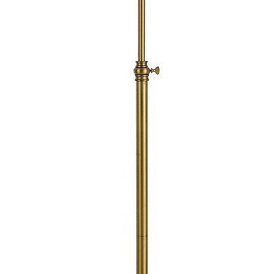 100 Watt Metal Down Bride Floor lamp with Fabric Tapered Drum Shade, Gold