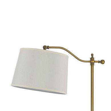 100 Watt Metal Down Bride Floor lamp with Fabric Tapered Drum Shade, Gold