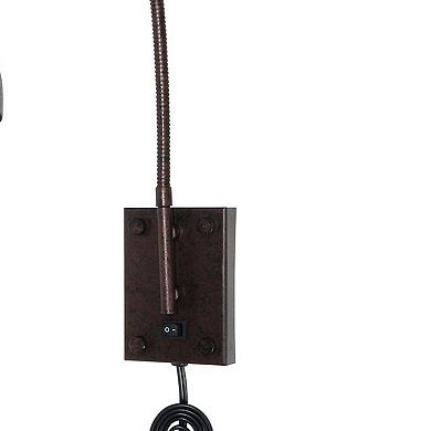 Metal Round Wall Reading Lamp with Plug In Switch, Bronze